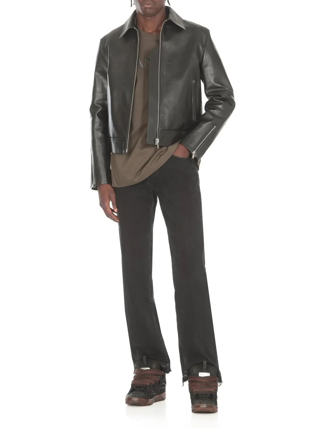 Lanvin Logo Patch Straight Leg Jeans