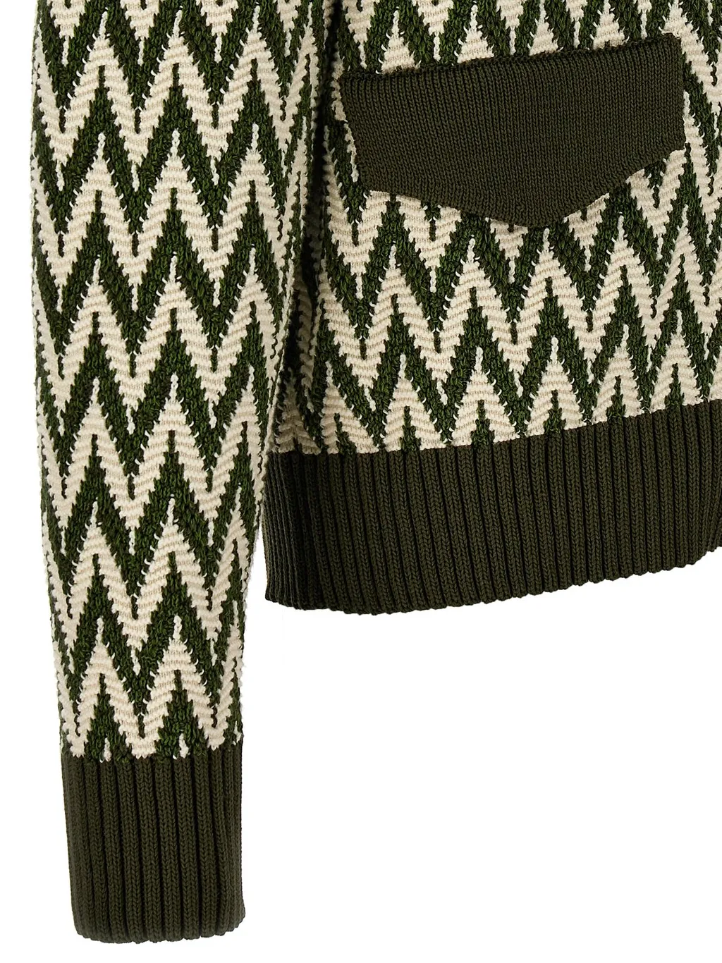 Lanvin Curb Herringbone Zip-Up Cardigan