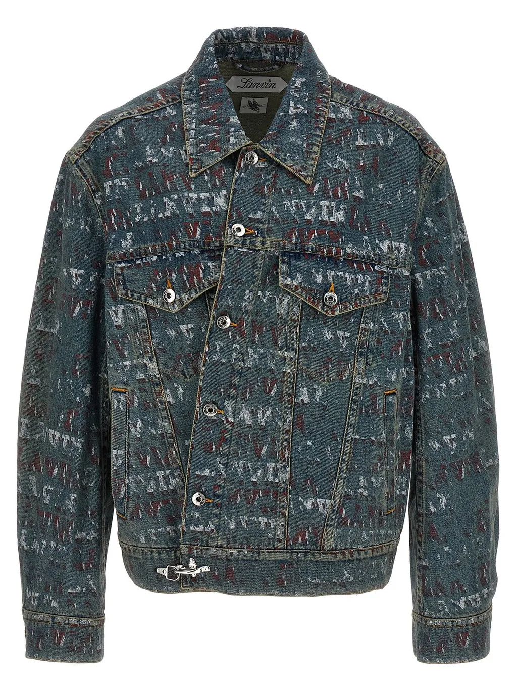 Lanvin All-Over Logo Printed Denim Jacket