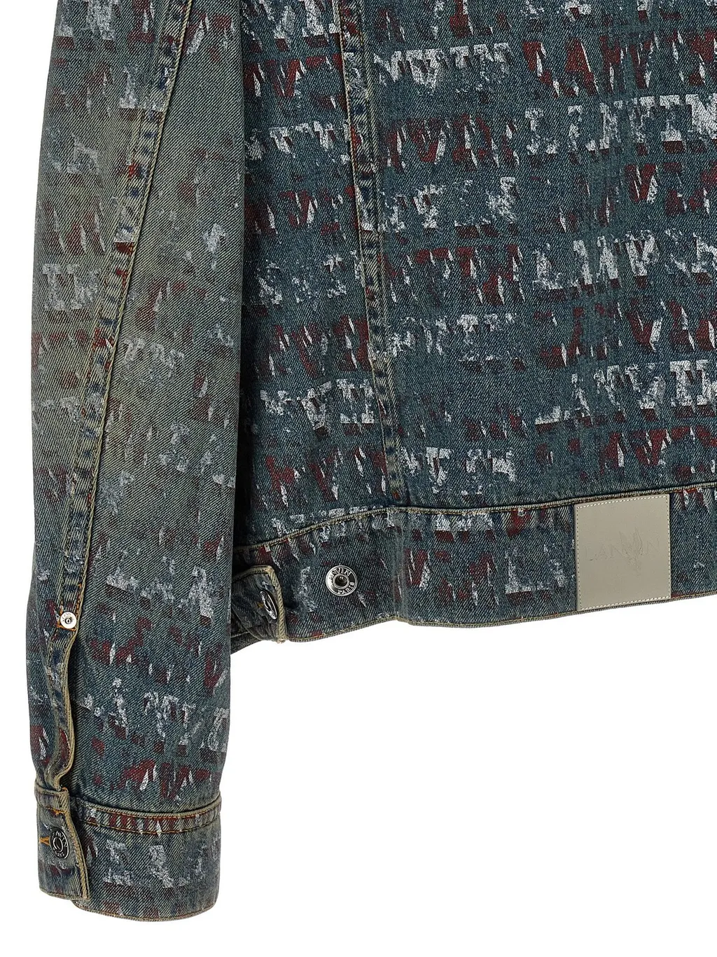 Lanvin All-Over Logo Printed Denim Jacket