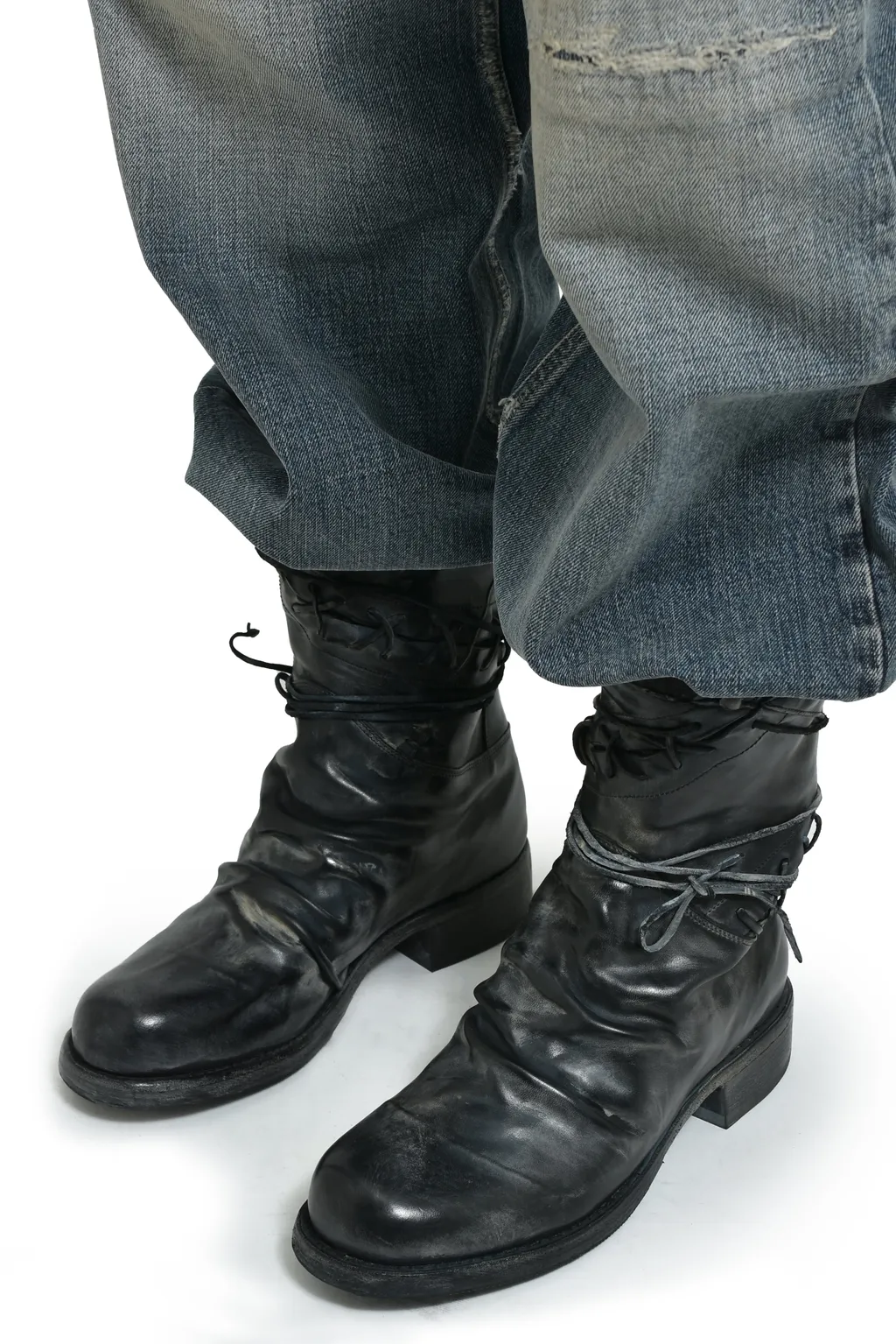 Leather Boxing Combat Boot / Blk