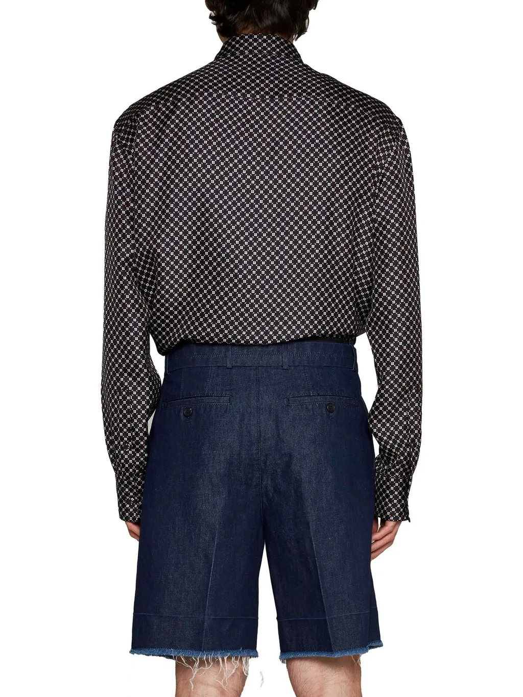 Lanvin Mid-Rise Frayed Denim Shorts
