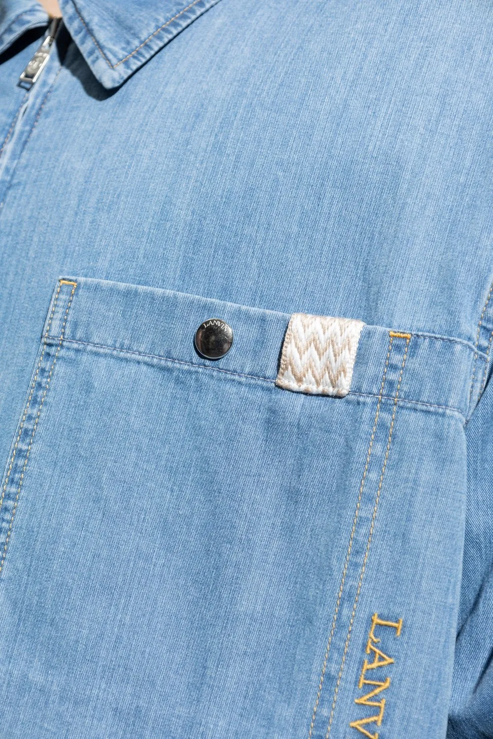 Lanvin Collared Button-Up Denim Jacket