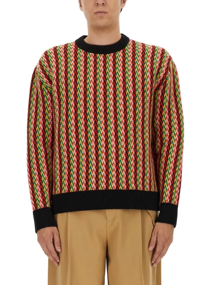 Lanvin Chevron-Motif Crewneck Jumper