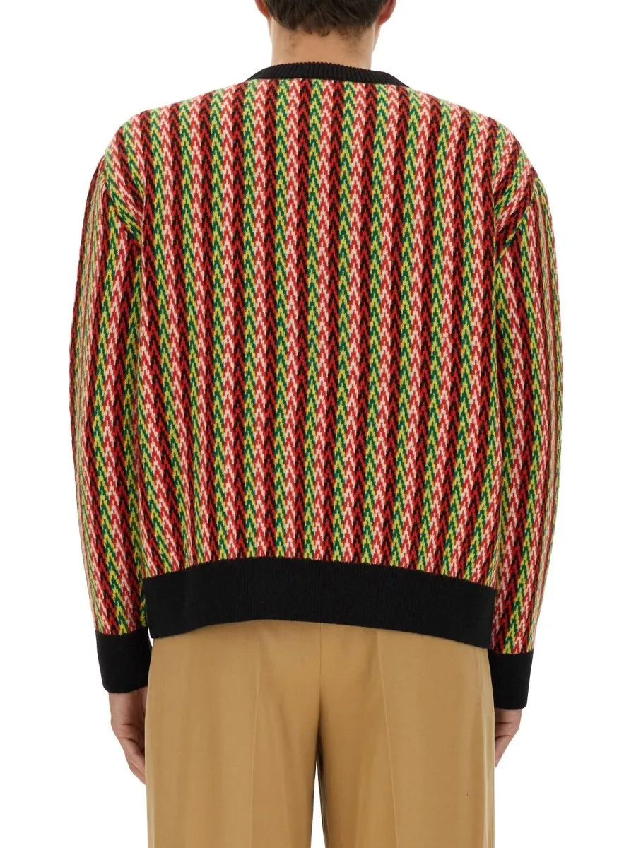 Lanvin Chevron-Motif Crewneck Jumper