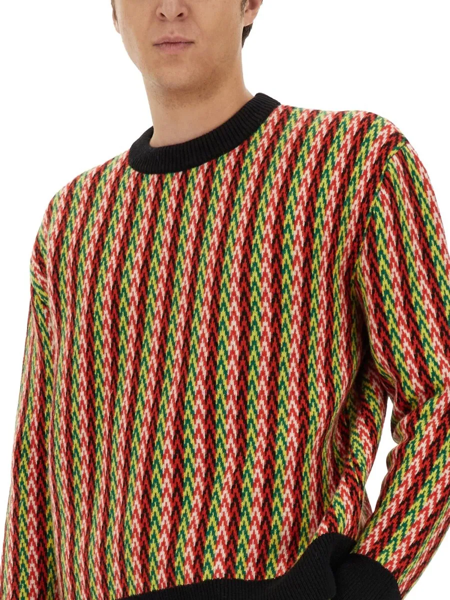 Lanvin Chevron-Motif Crewneck Jumper