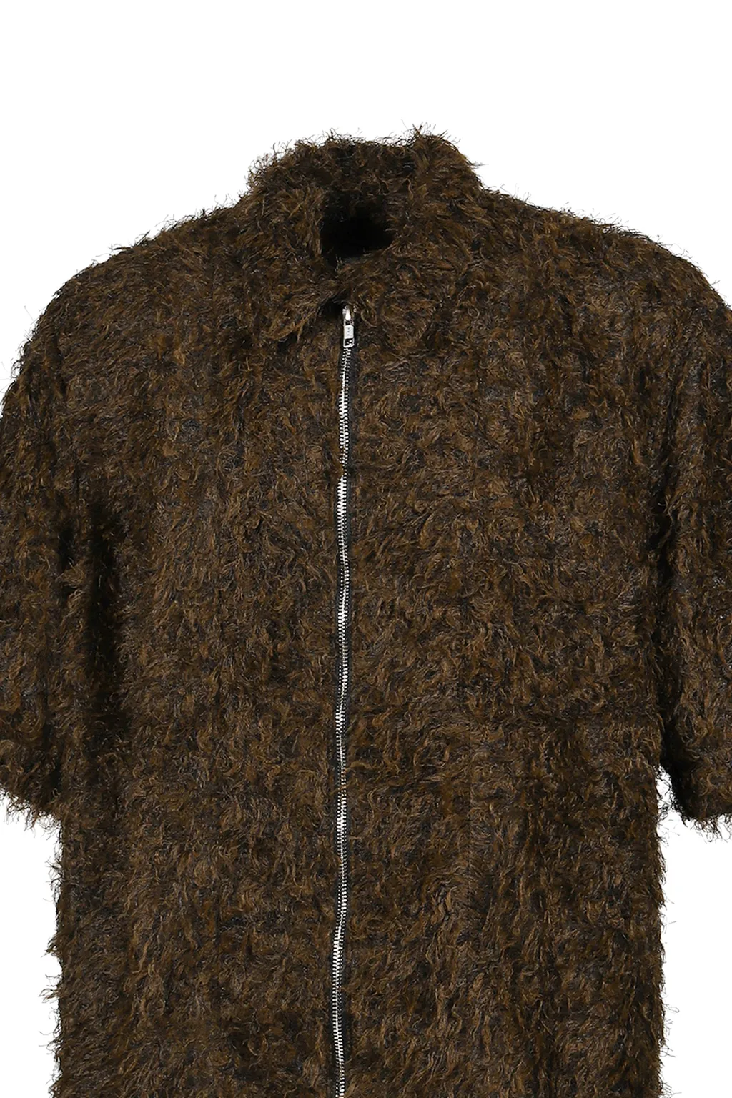Zip Up Box Shirt / Black / Brw