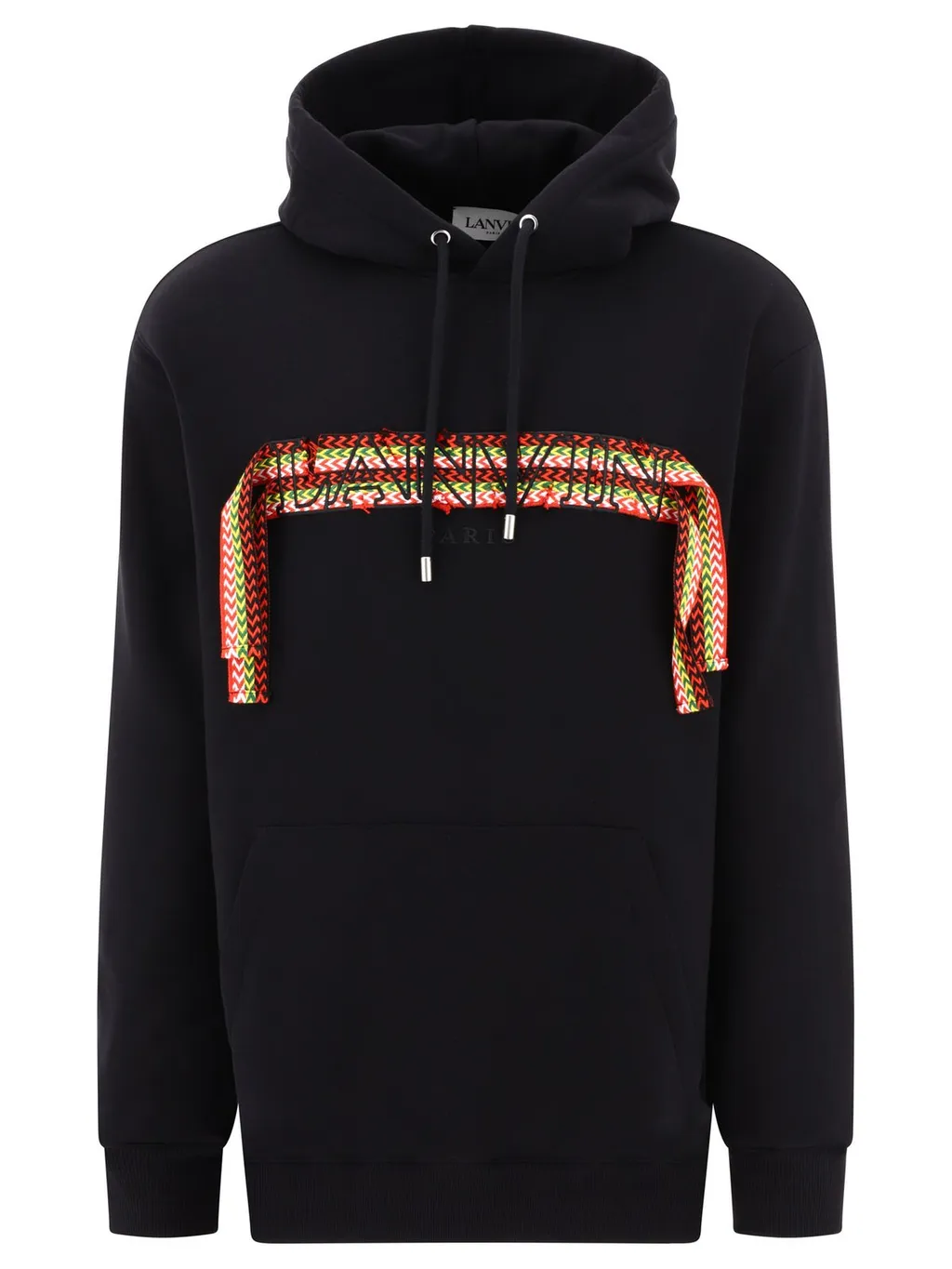 Lanvin Curb Logo Embroidered Drawstring Hoodie