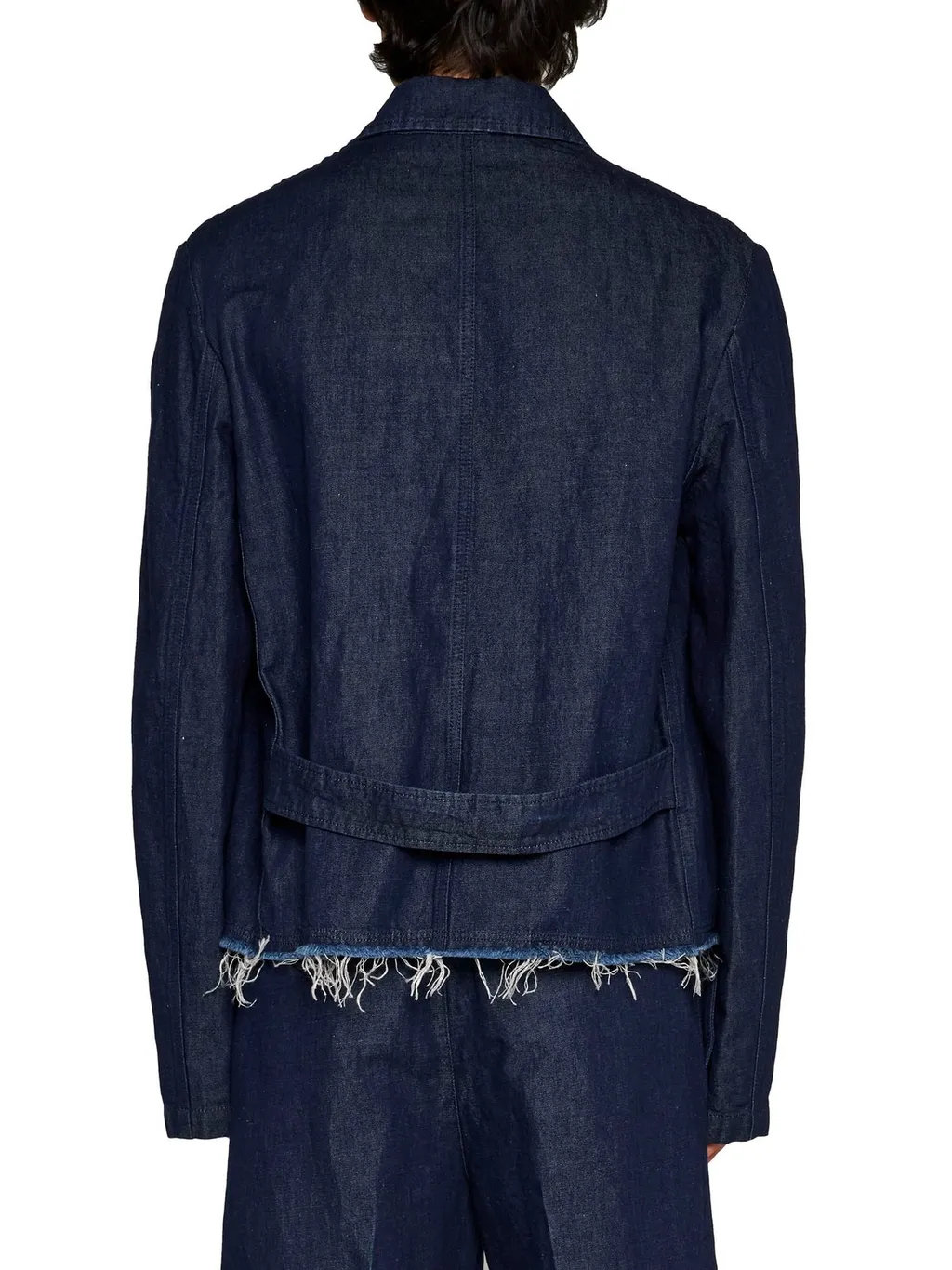 Lanvin Distressed Button-Up Denim Jacket