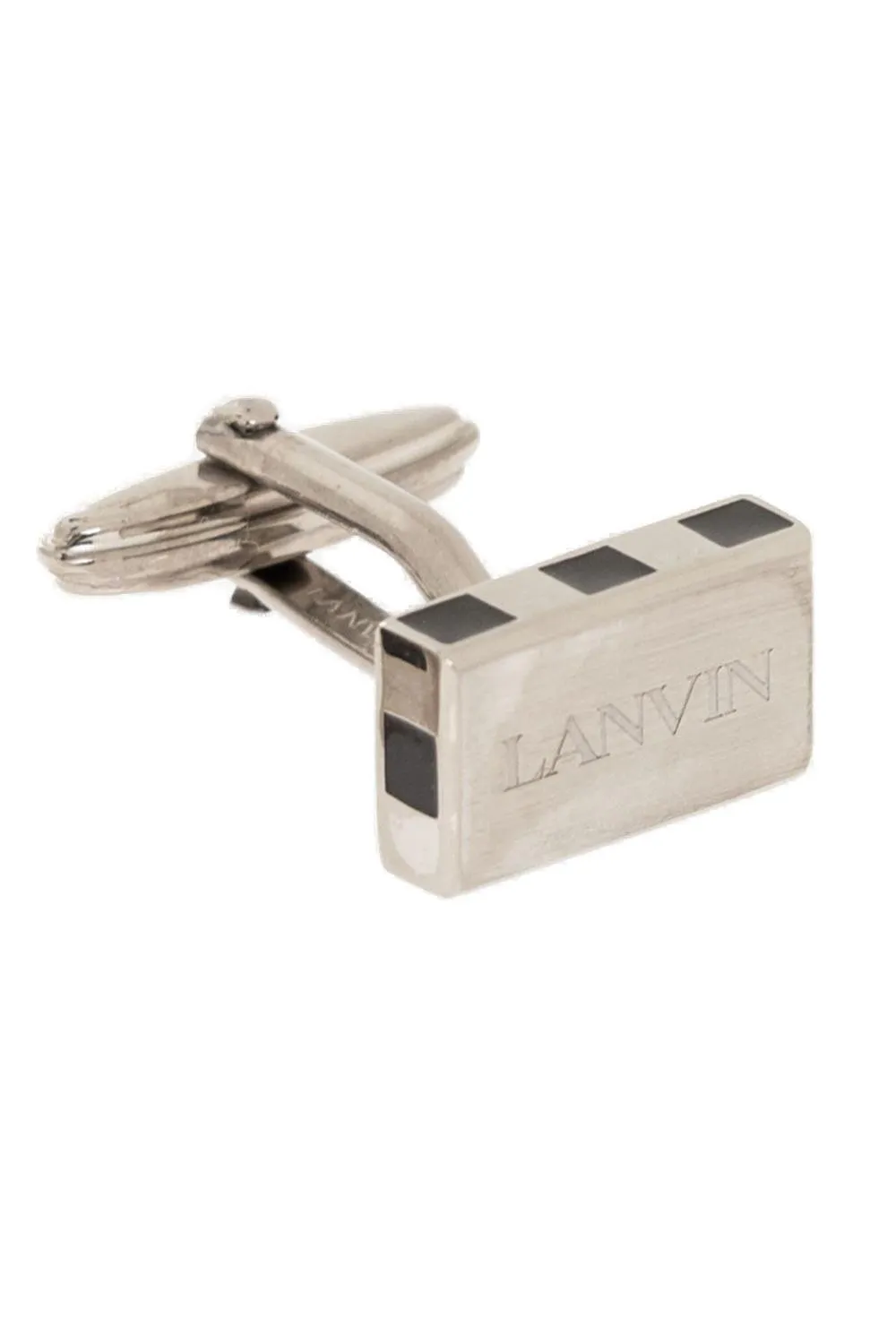 Lanvin Logo-Engraved Twist-Lock Closure Cufflinks