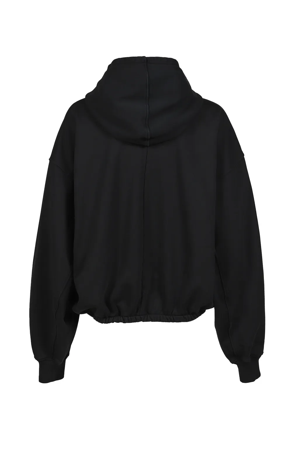 Short Hoodie Zip Up W/Elastic / Blk