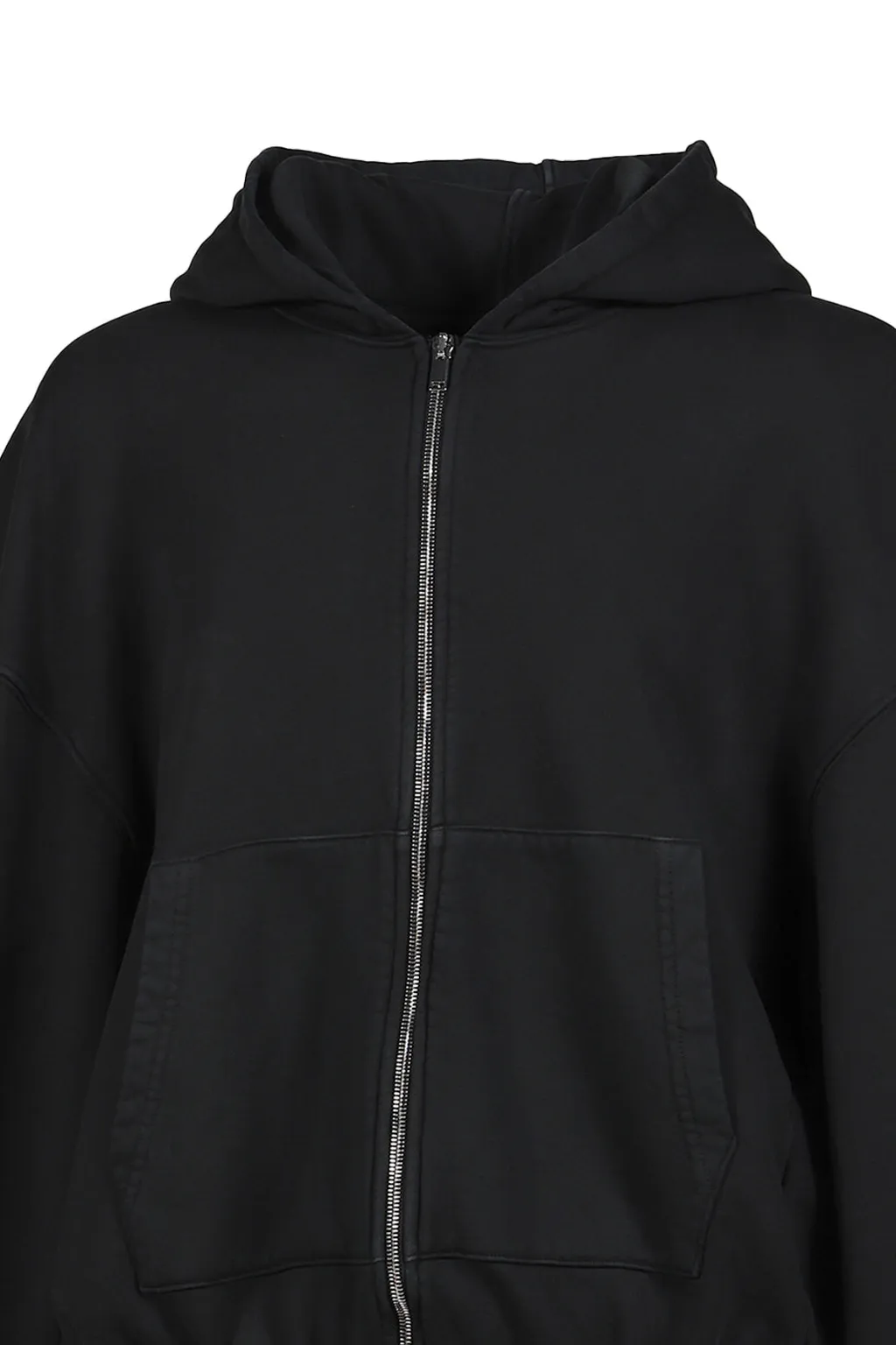 Short Hoodie Zip Up W/Elastic / Blk