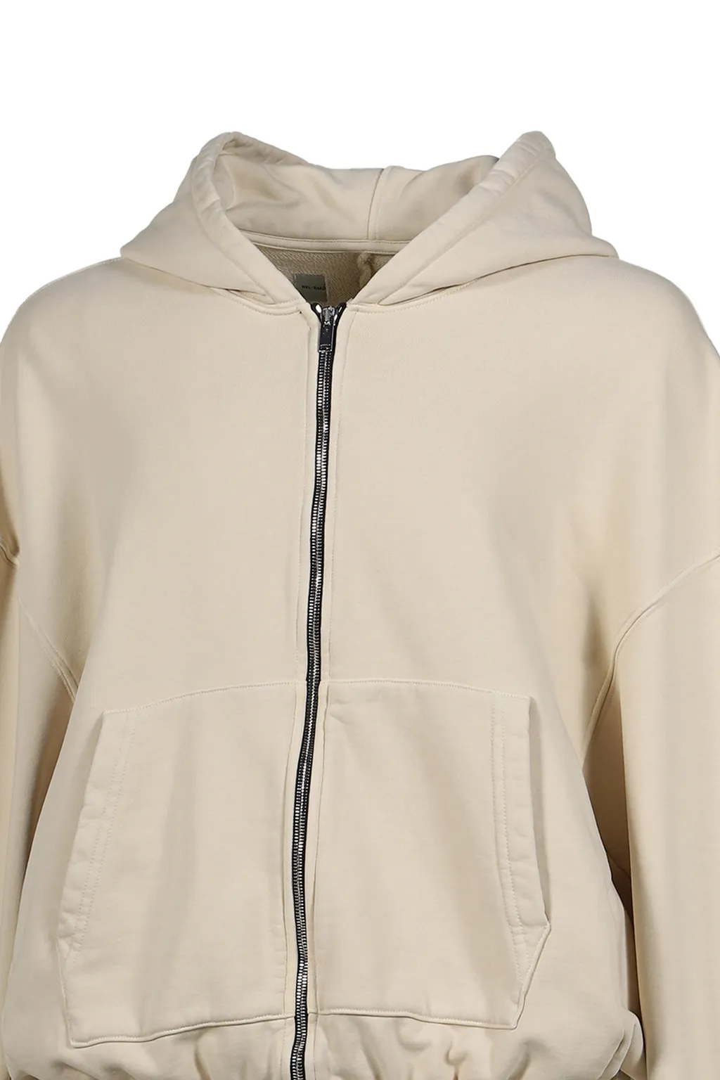 Short Hoodie Zip Up W/Elastic / Kha