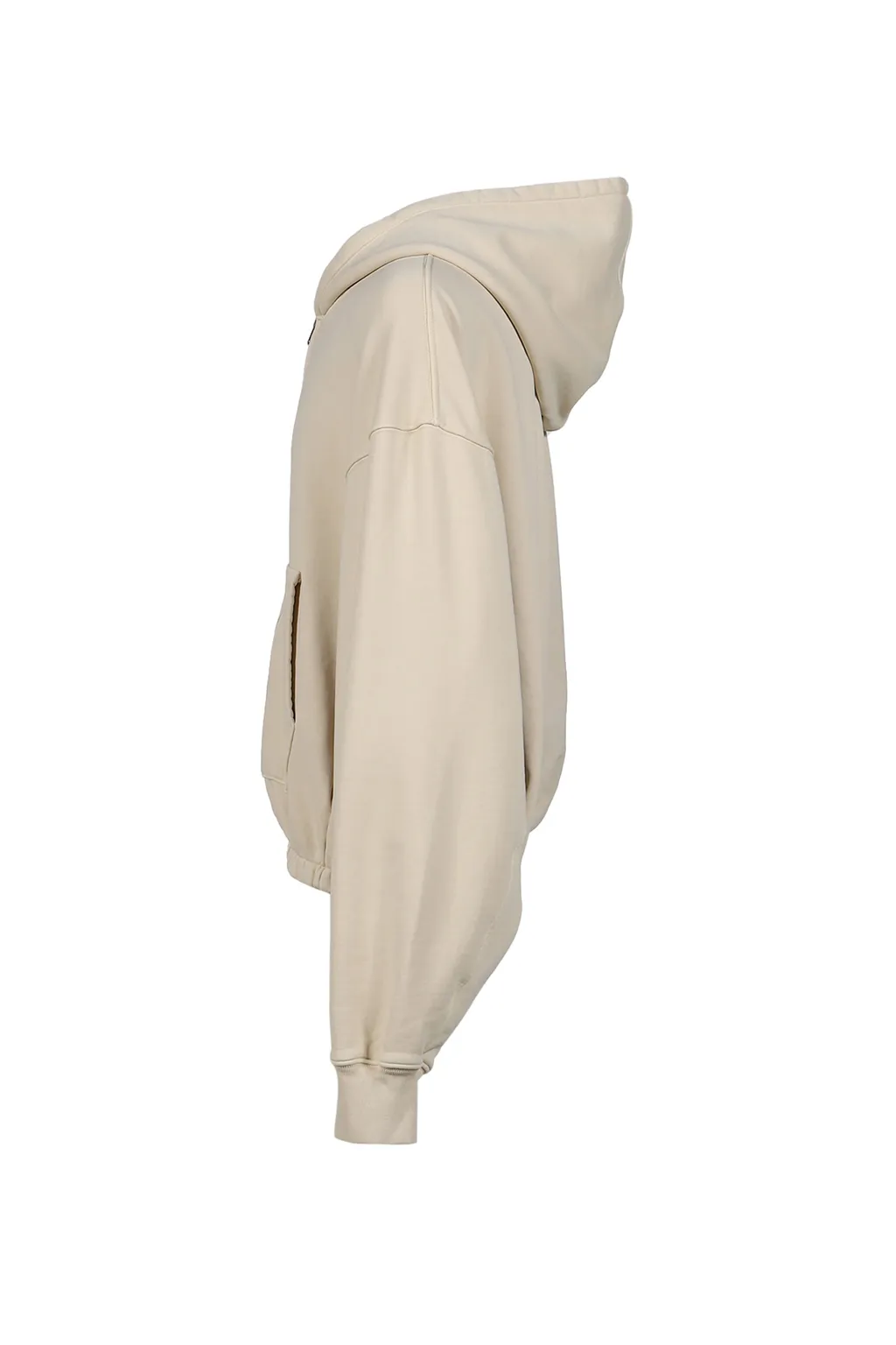 Short Hoodie Zip Up W/Elastic / Kha