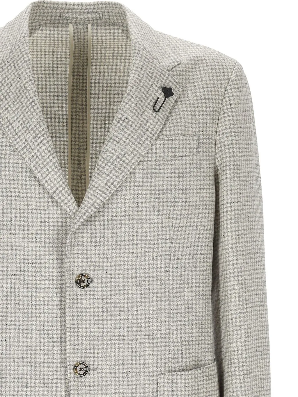 Lardini Single-Breasted Checked Blazer