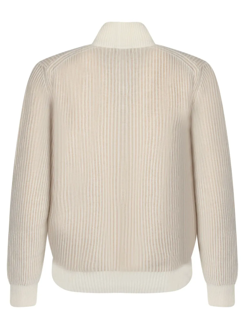 Lardini High Neck Zip-Up Cardigan