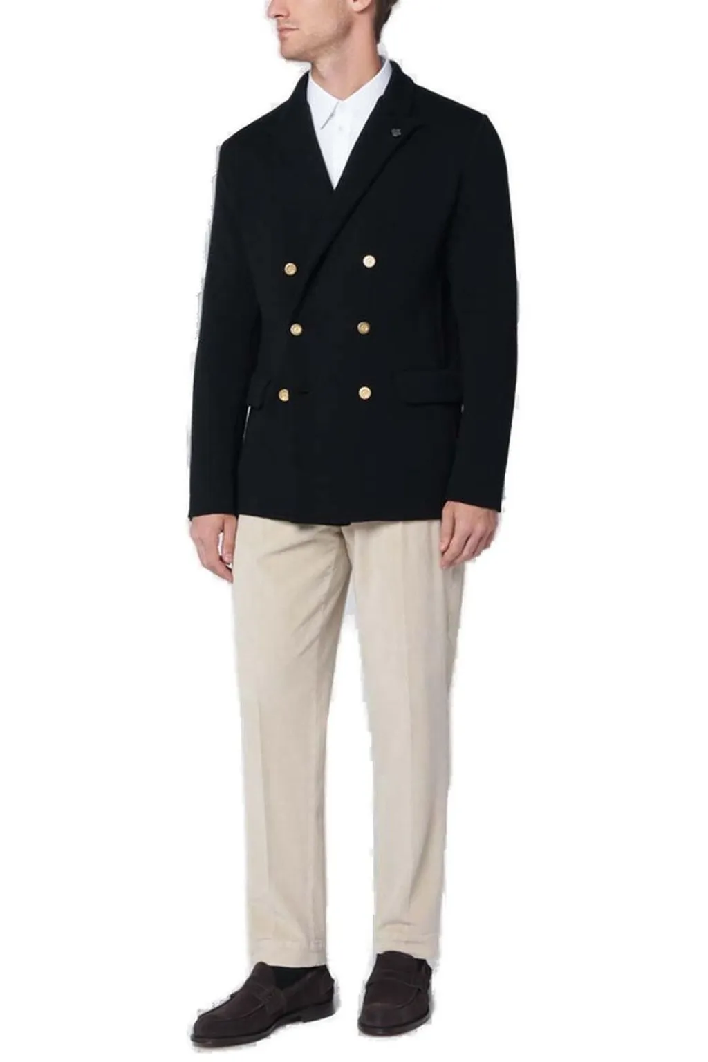 Lardini Double-Breasted Tone-On-Tone Blazer