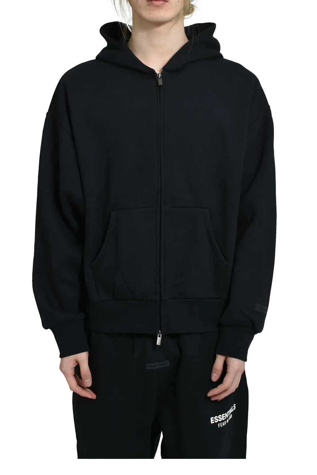 Classic Fit Fleece Zip Up Hoodie / Jet Blk