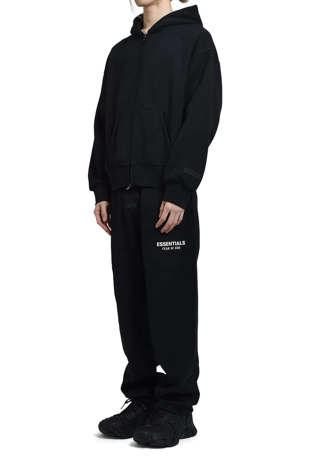 Classic Fit Fleece Zip Up Hoodie / Jet Blk