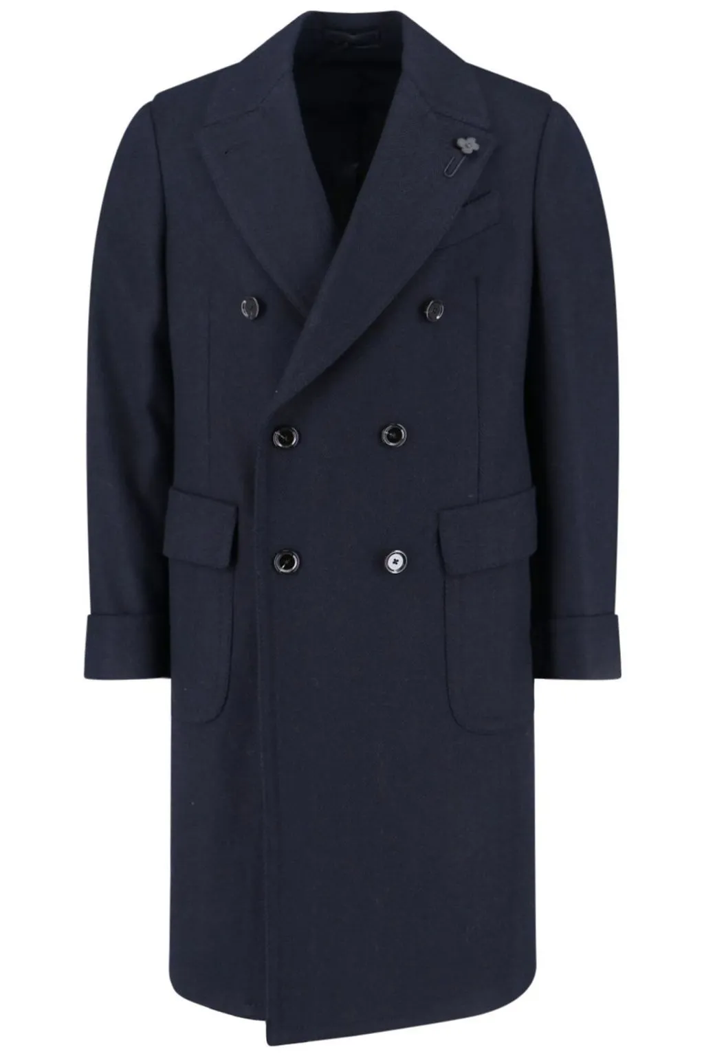 Lardini Double Breasted Flower Detailed Coat