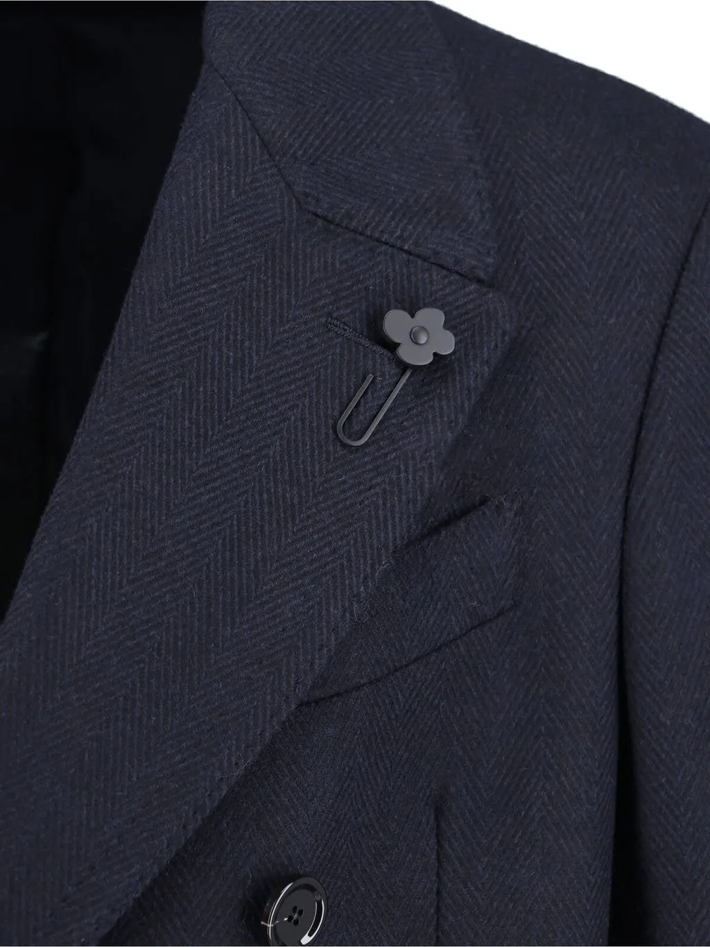Lardini Double Breasted Flower Detailed Coat