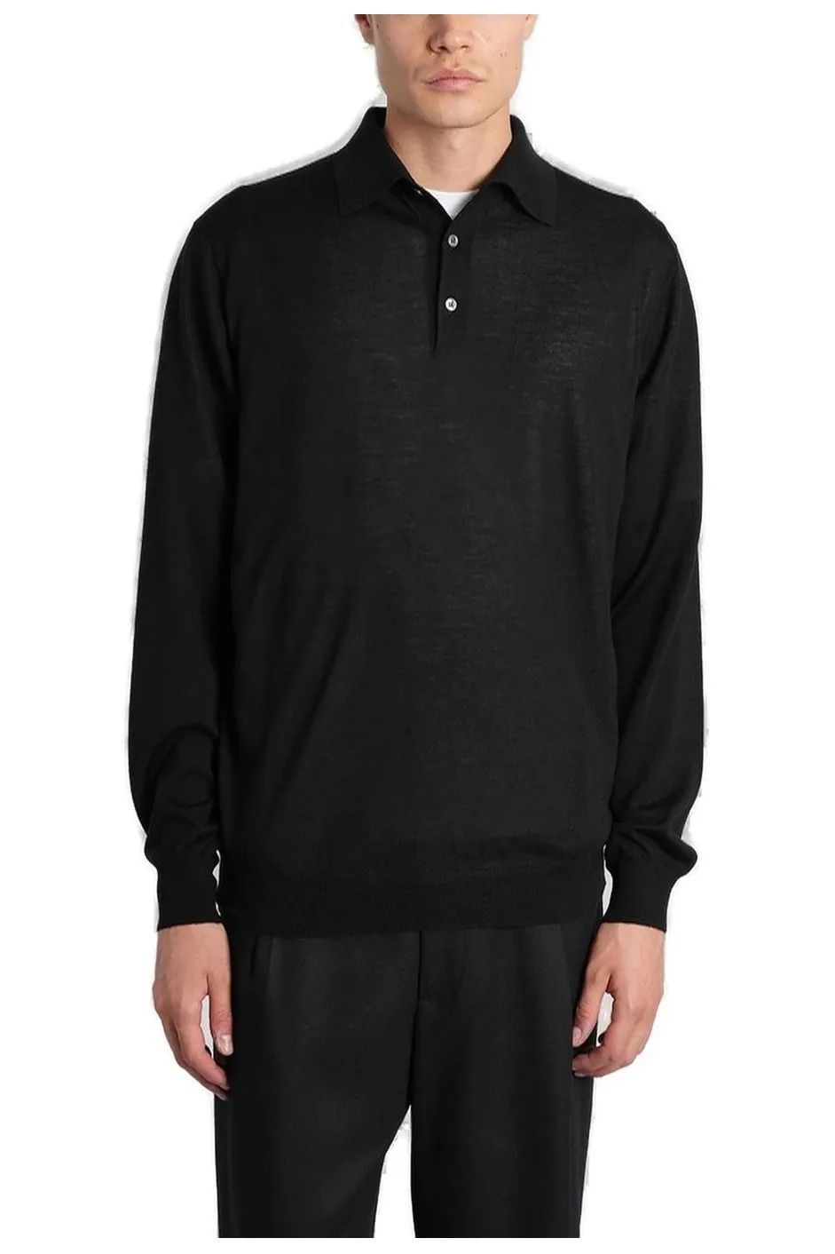 Lardini Half-Button Long Sleeved Polo Shirt