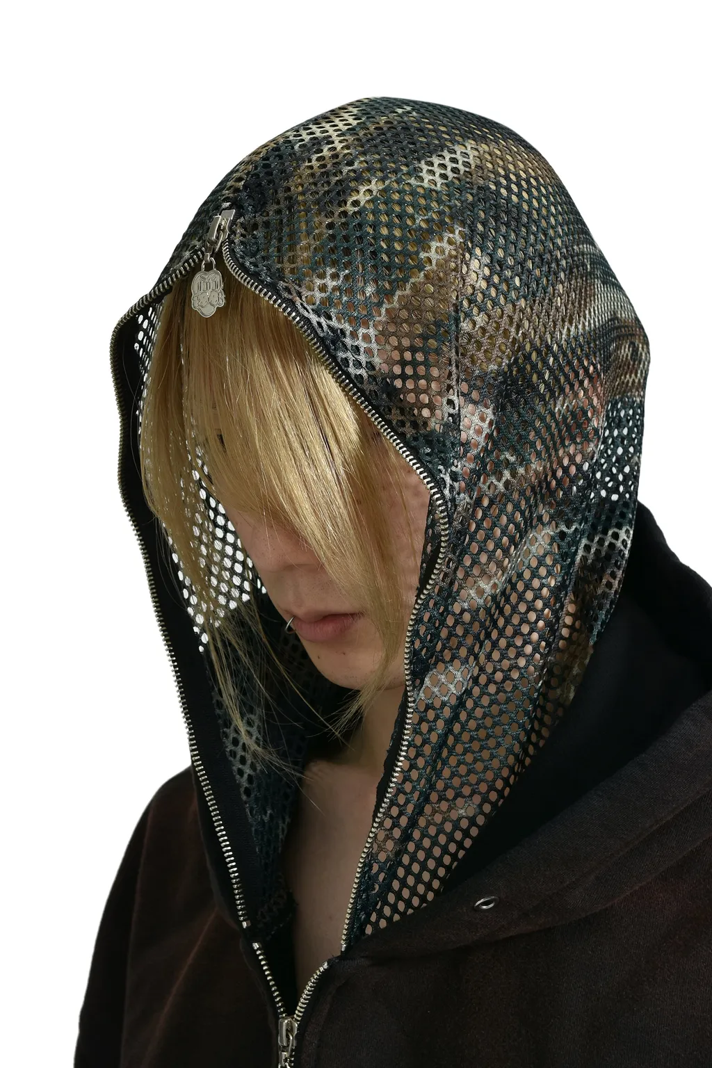 Camo Face Full Zip Hoodie / Blk