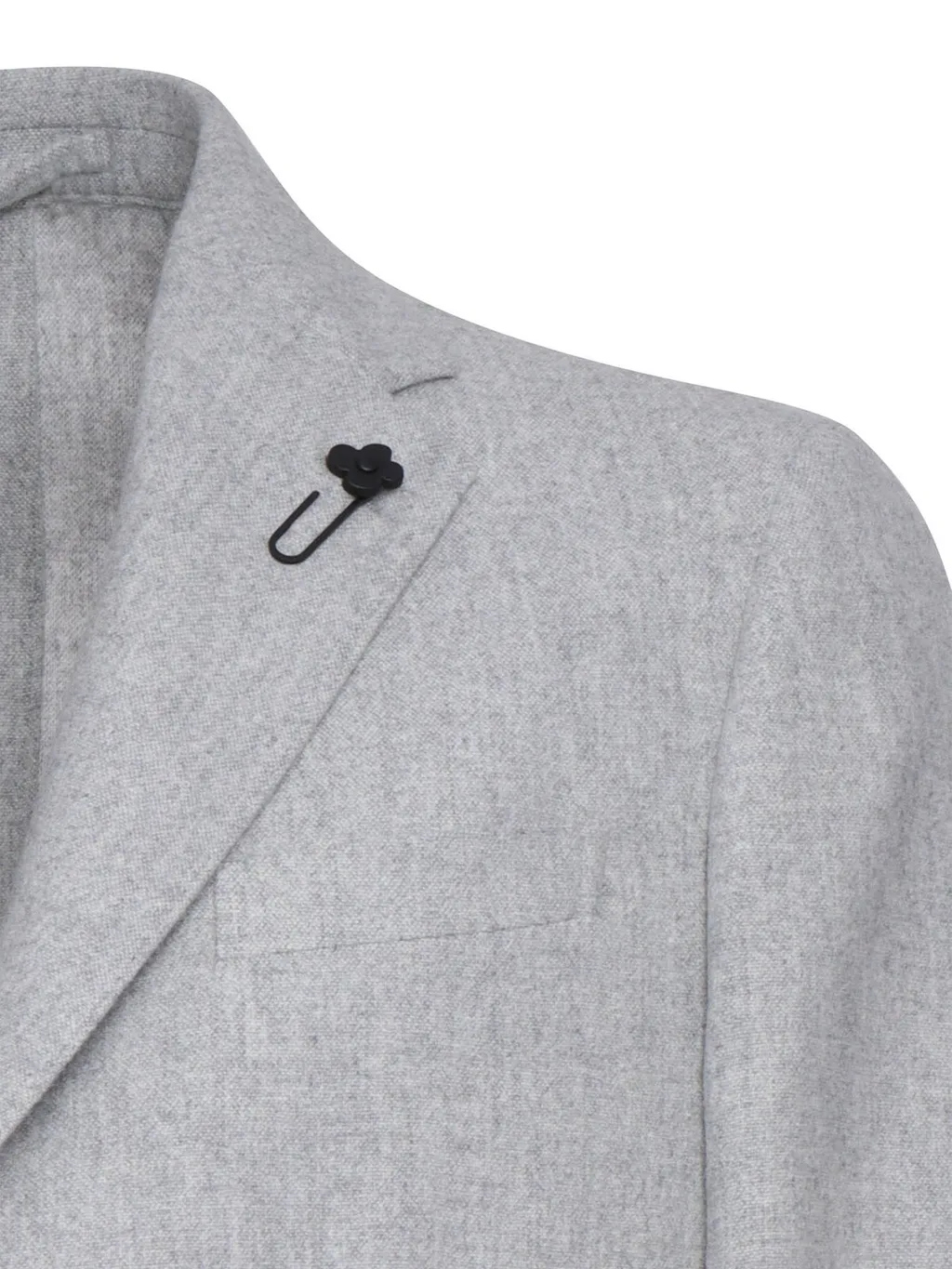 Lardini Brooch-Detail Single-Breasted Blazer