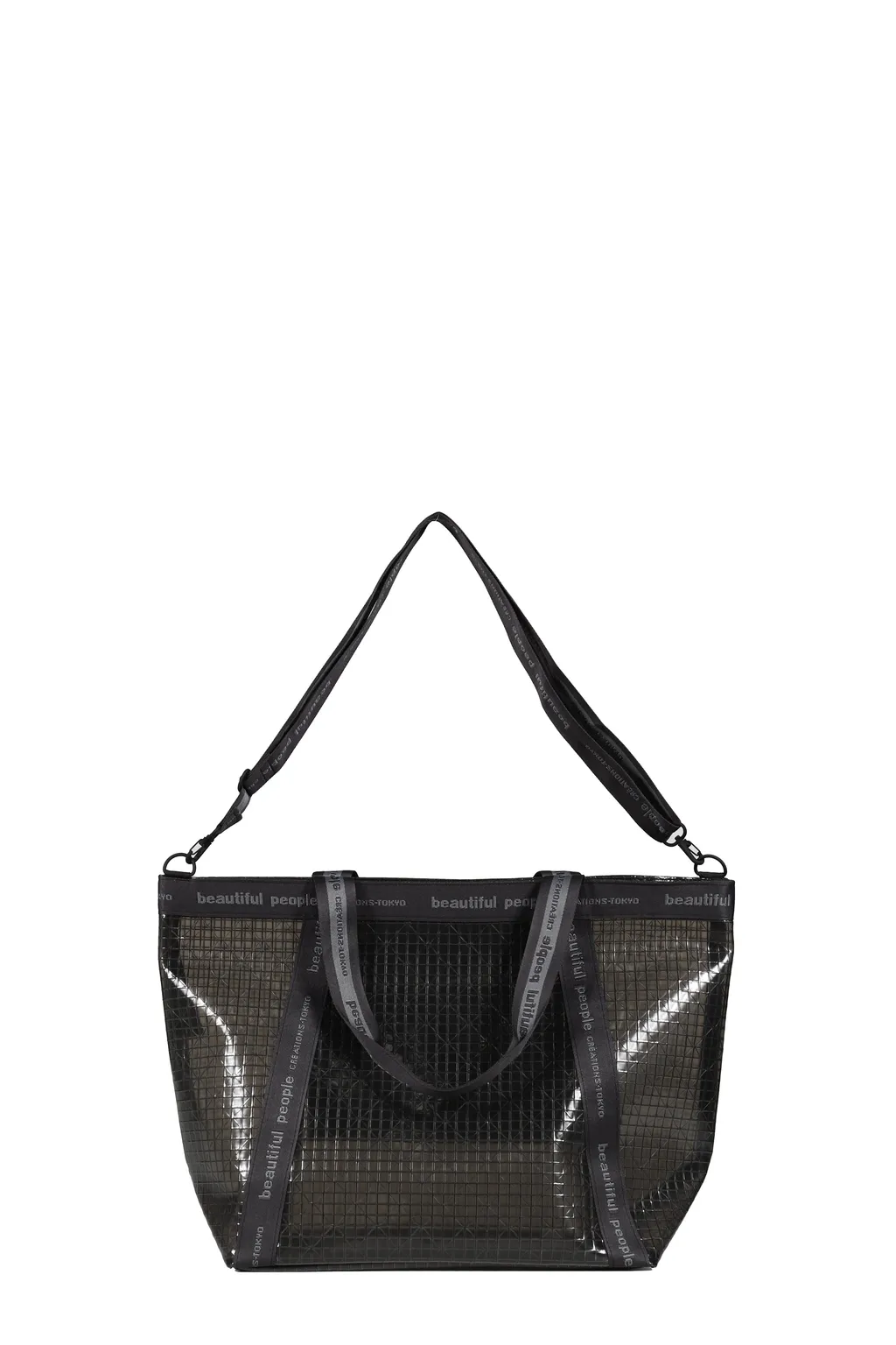 Plaid Vinyl Logo Tape Bag L/Blk