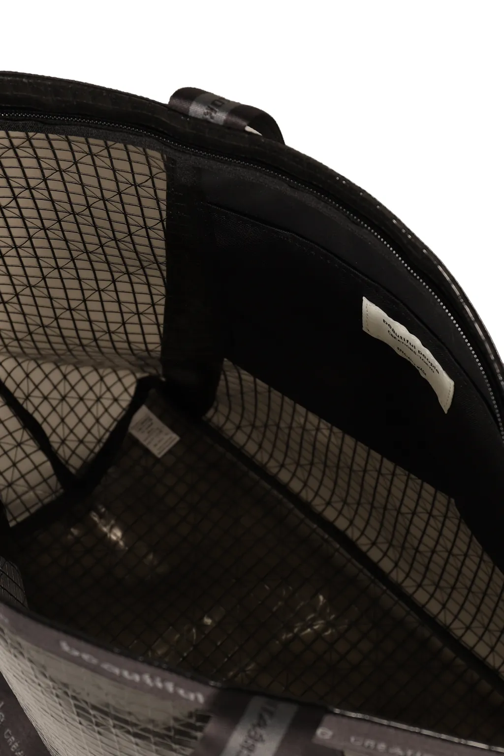 Plaid Vinyl Logo Tape Bag L/Blk