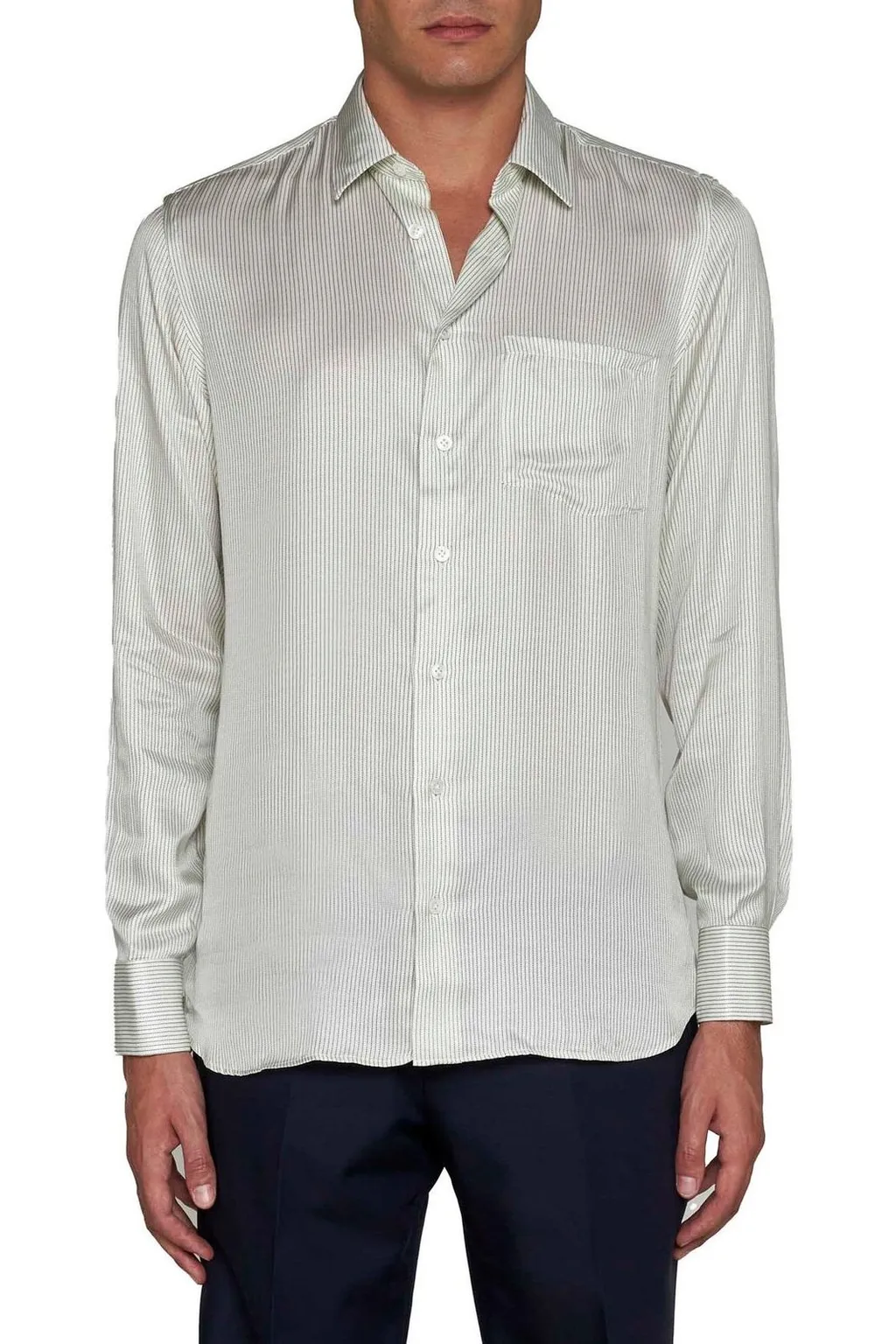 Lardini Long Sleeved Striped Buttoned Shirt