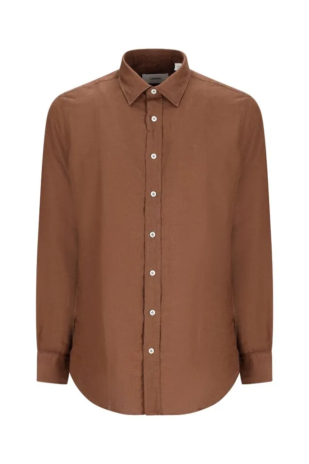 Lardini Long-Sleeved Curved Hem Shirt