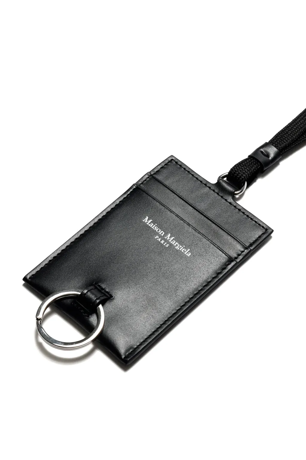 Card Holder With Keyring And Lace / Blk