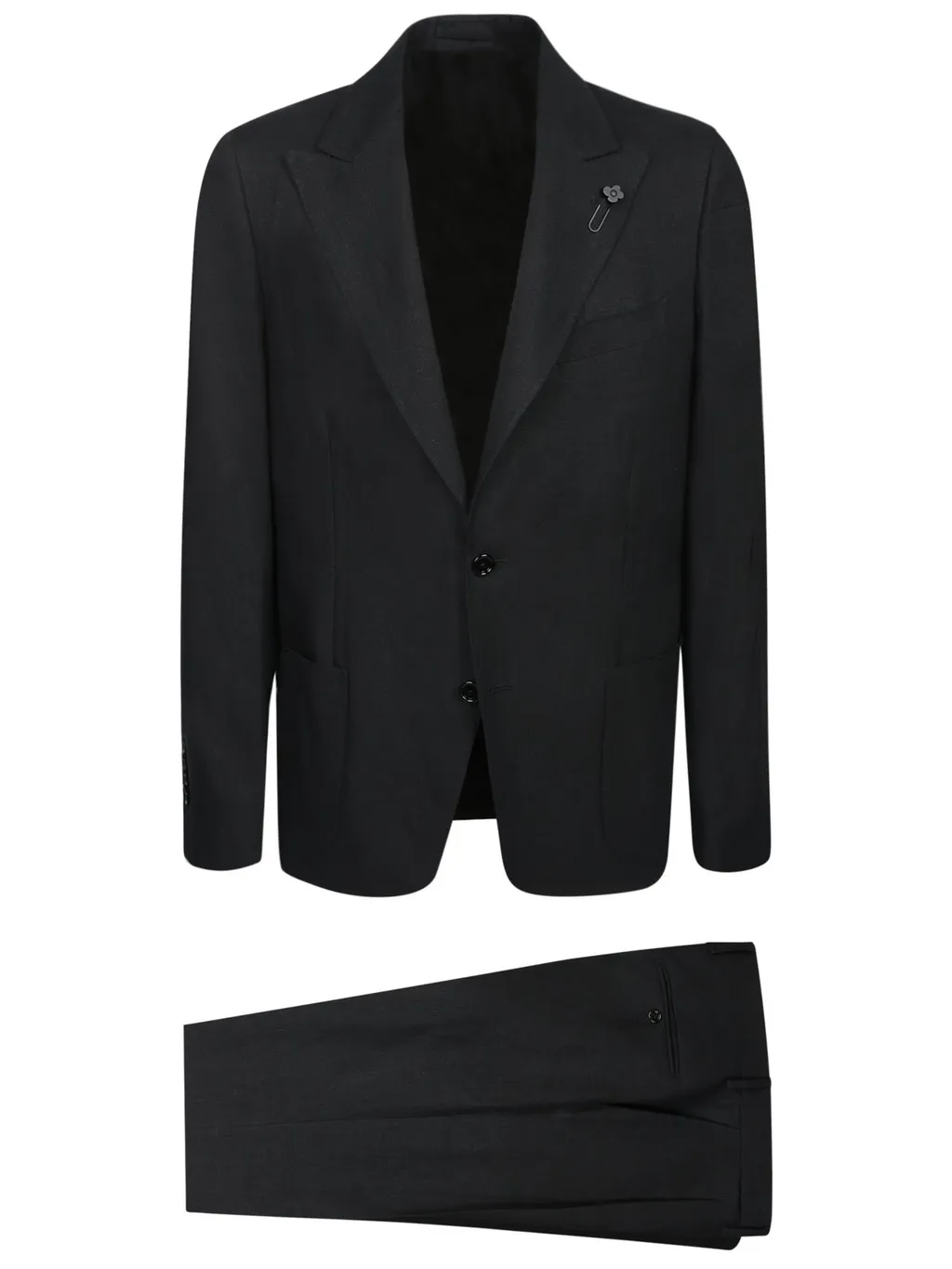 Lardini Brooch-Detail Single-Breasted Tailored Suit