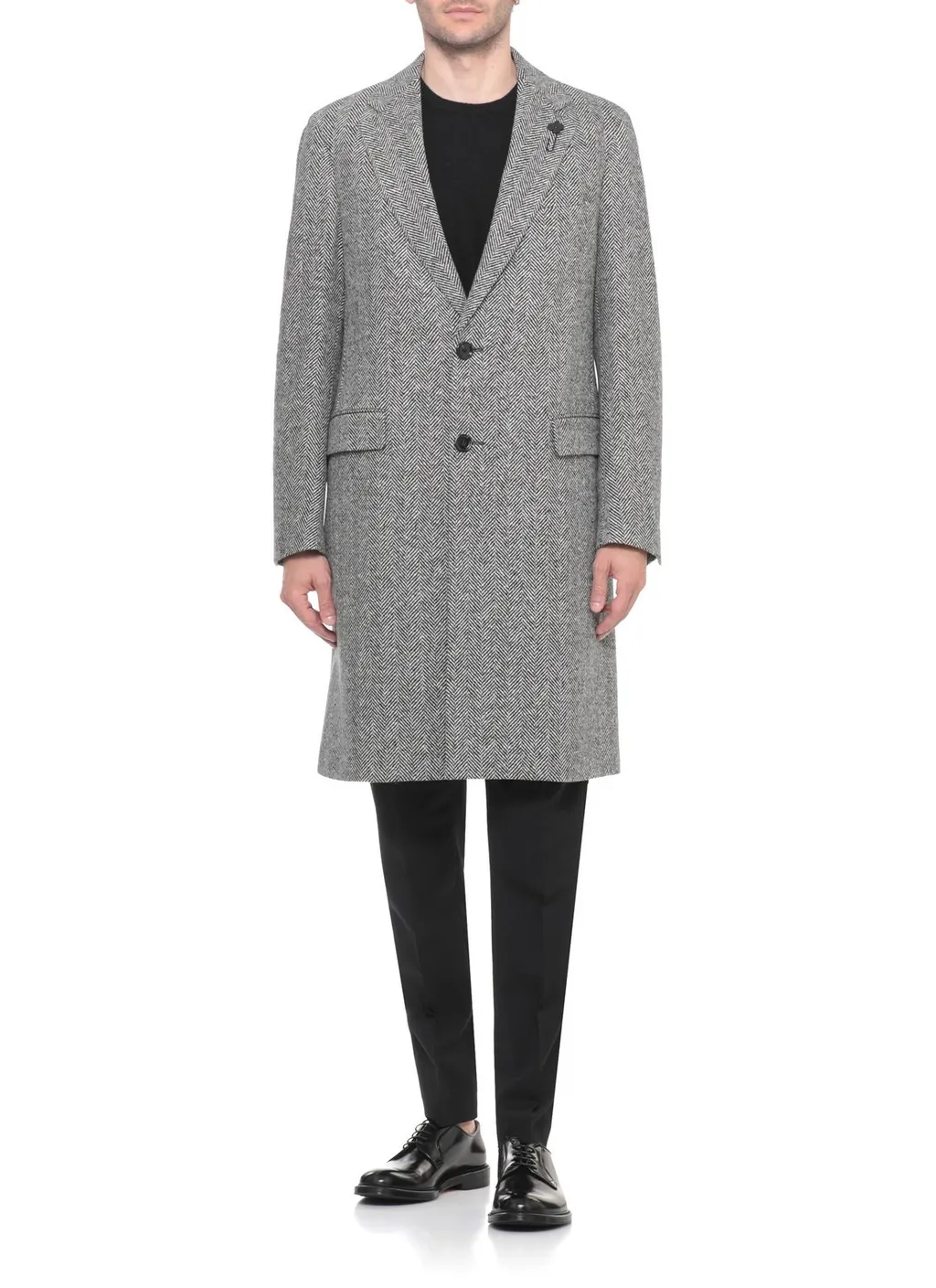 Lardini Herringbone Wool Coat