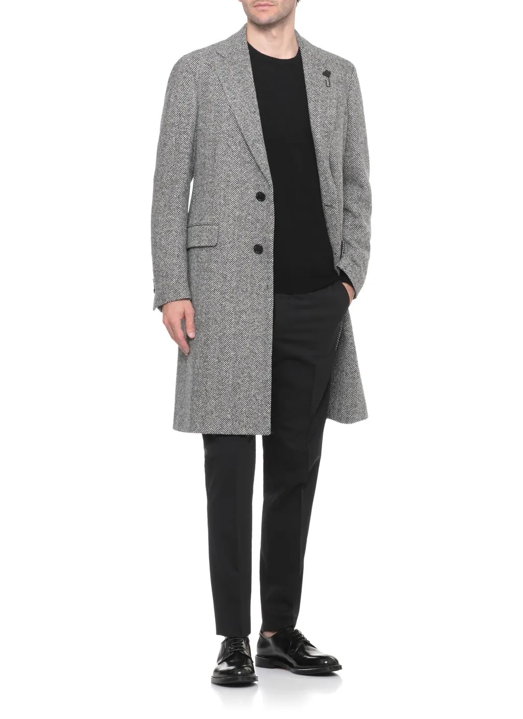 Lardini Herringbone Wool Coat