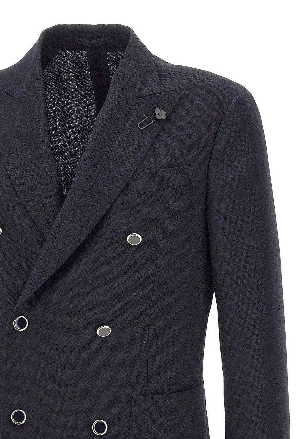 Lardini Herringbone Double-Breasted Jacket