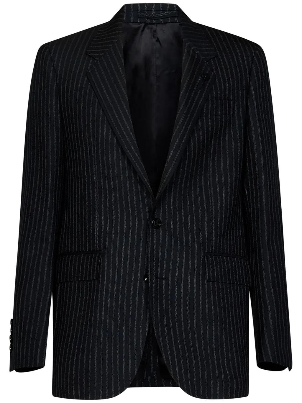 Lardini Pinstriped Single-Breasted Long-Sleeved Jacket