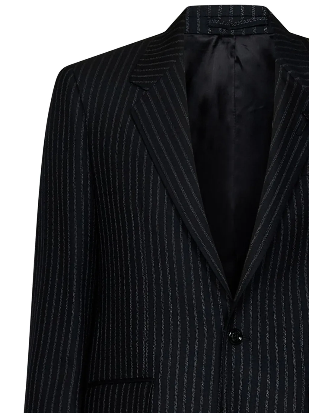 Lardini Pinstriped Single-Breasted Long-Sleeved Jacket