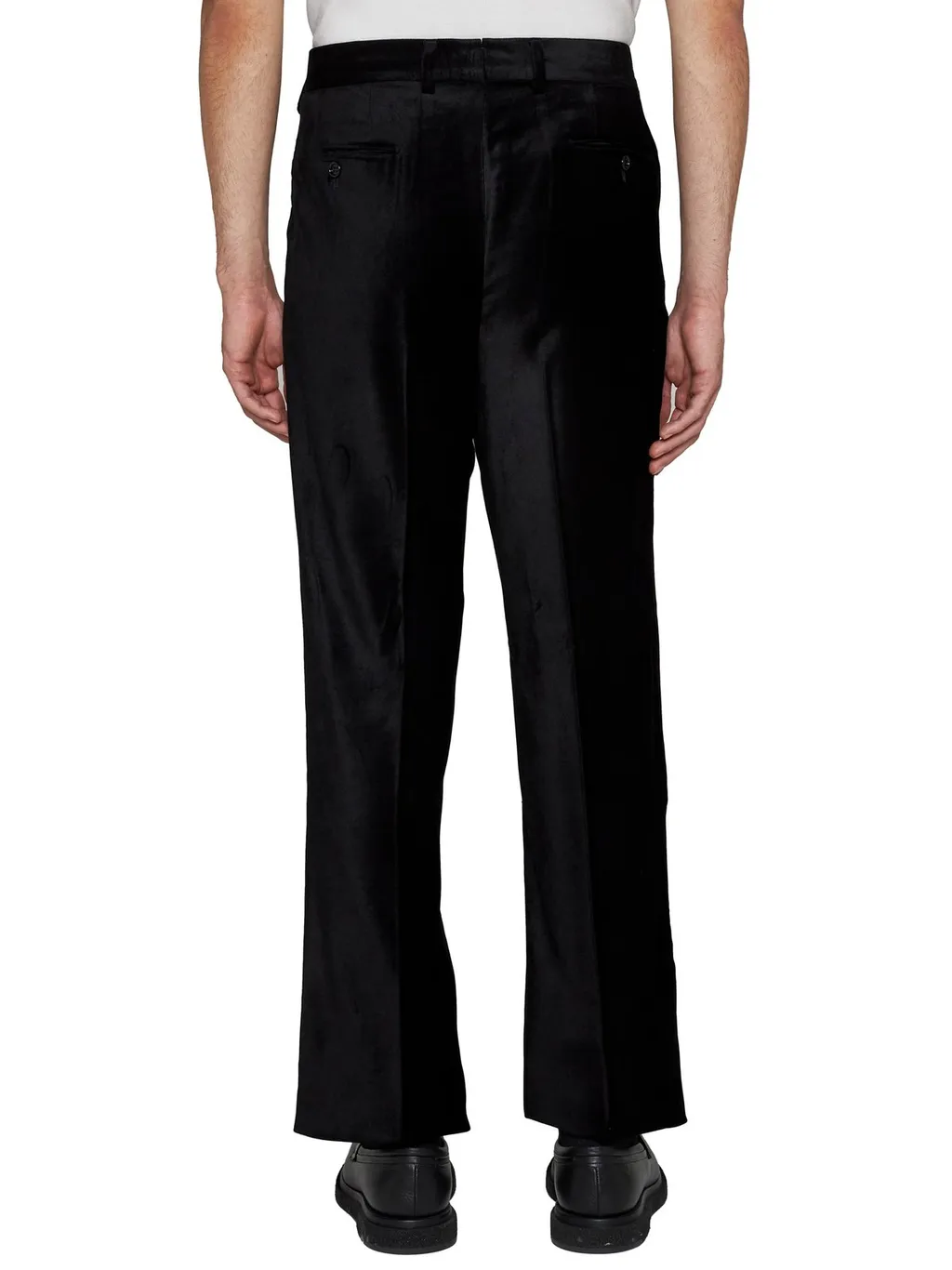 Lardini Velvet Mid-Rise Straight Leg Pants