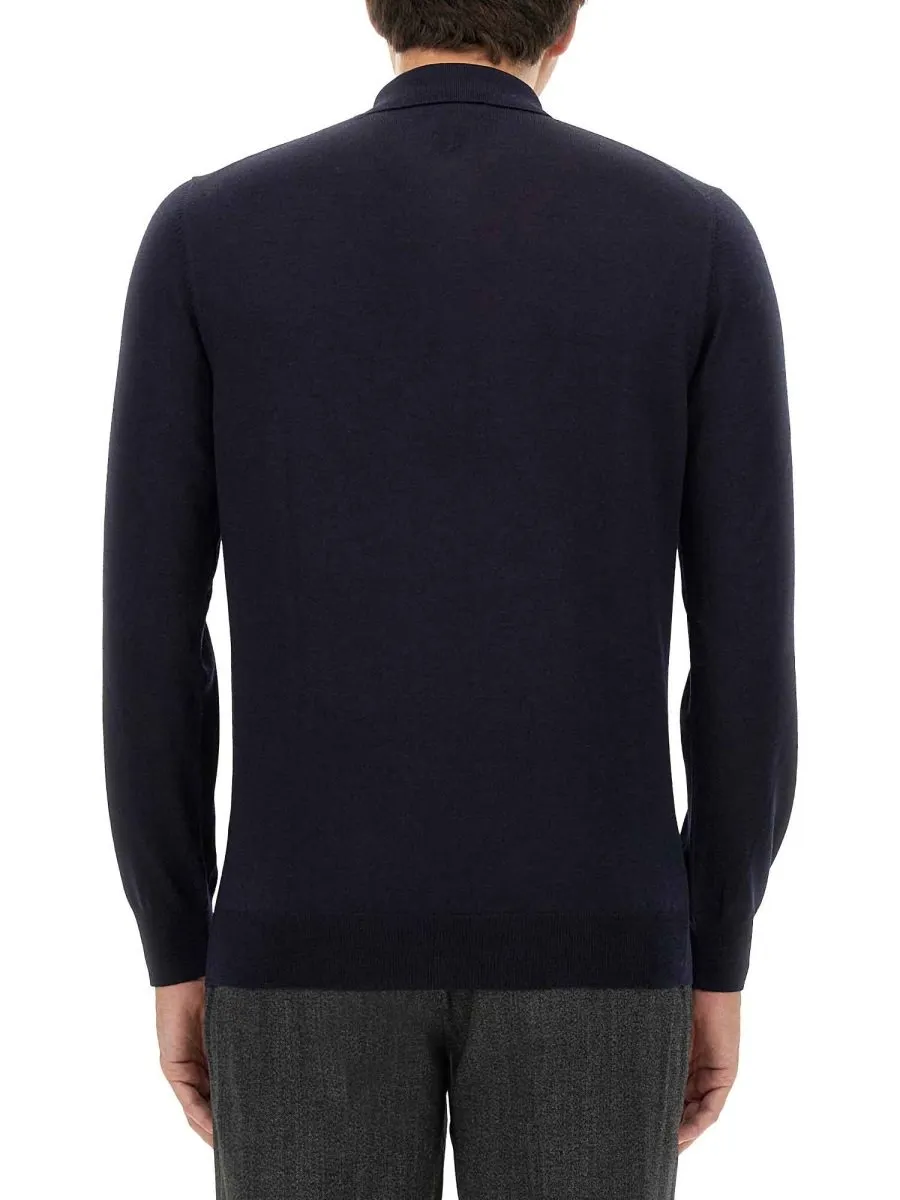 Lardini Long-Sleeved Knitted Polo Shirt