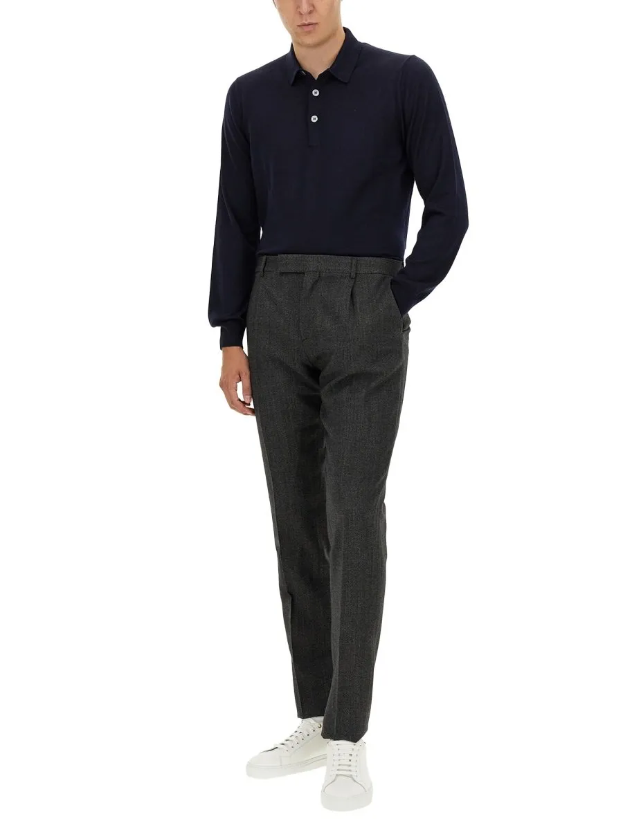 Lardini Long-Sleeved Knitted Polo Shirt