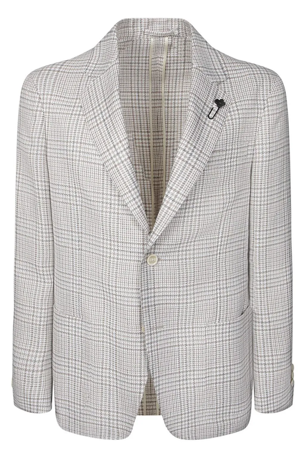 Lardini Single-Breasted Checked Blazer