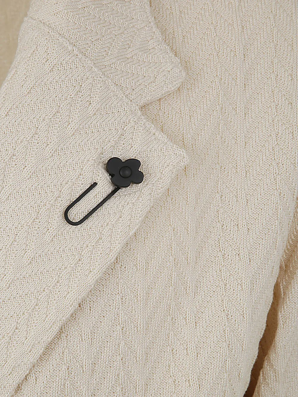 Lardini Brooch-Detail Double-Breasted Blazer