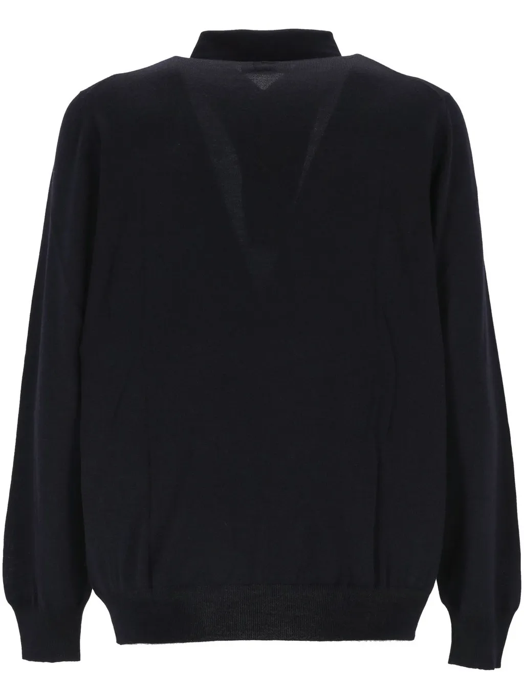 Lardini Long Sleeve Fine-Knit Polo Top