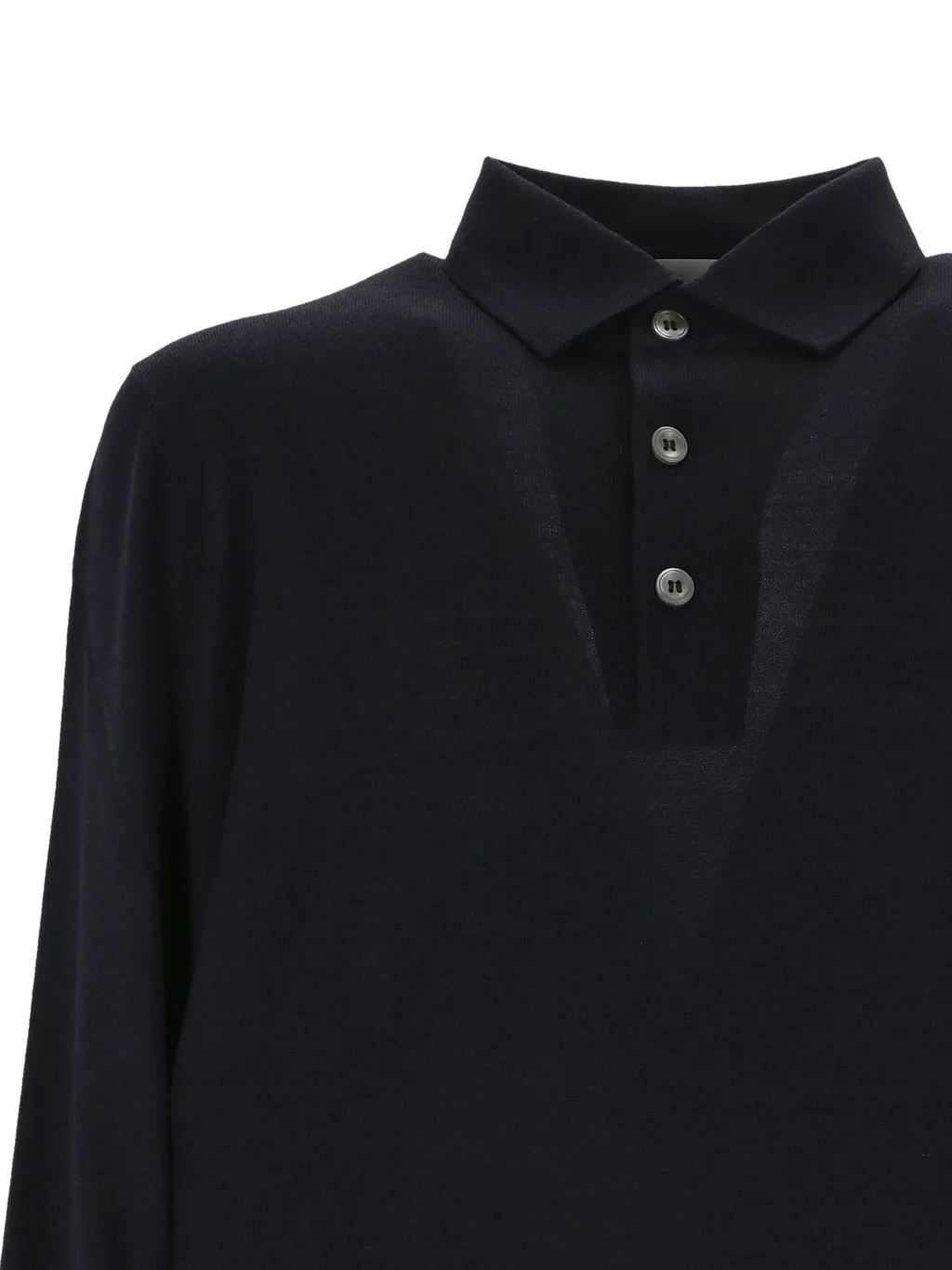 Lardini Long Sleeve Fine-Knit Polo Top