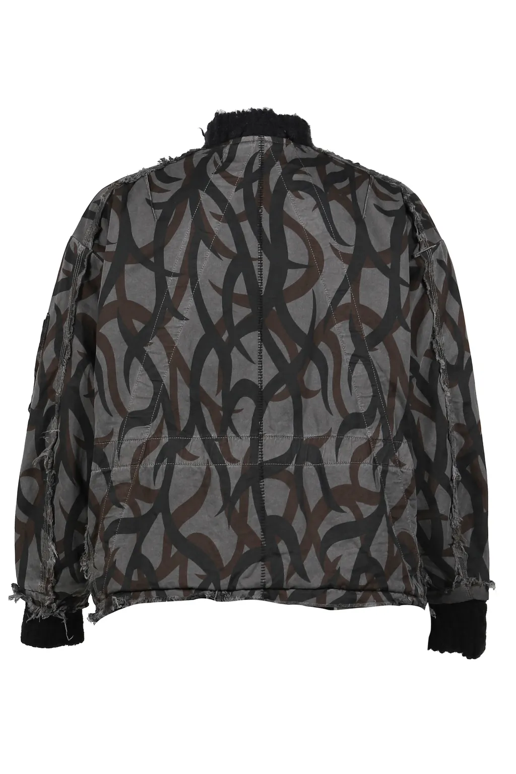 Slash Seam Tribal Camouflage Flight Jacket / Blk
