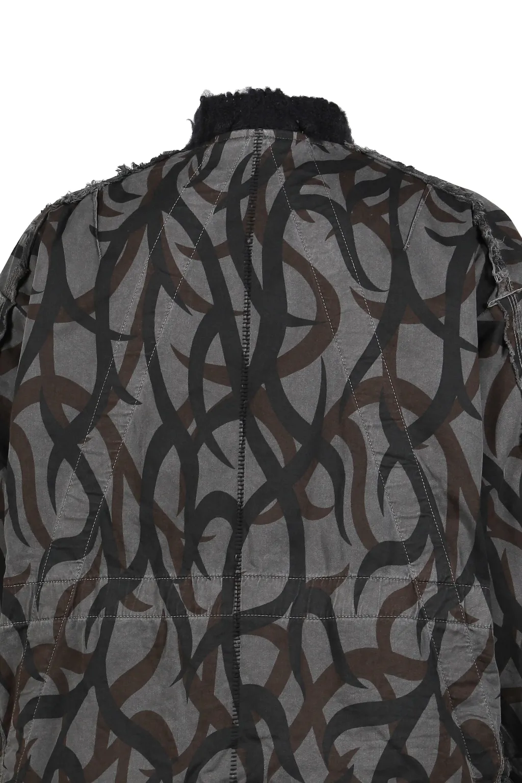 Slash Seam Tribal Camouflage Flight Jacket / Blk