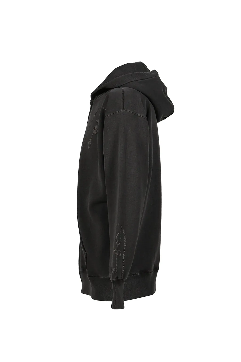 Hand Embroidery Hoodie / Blk. Sil Deco
