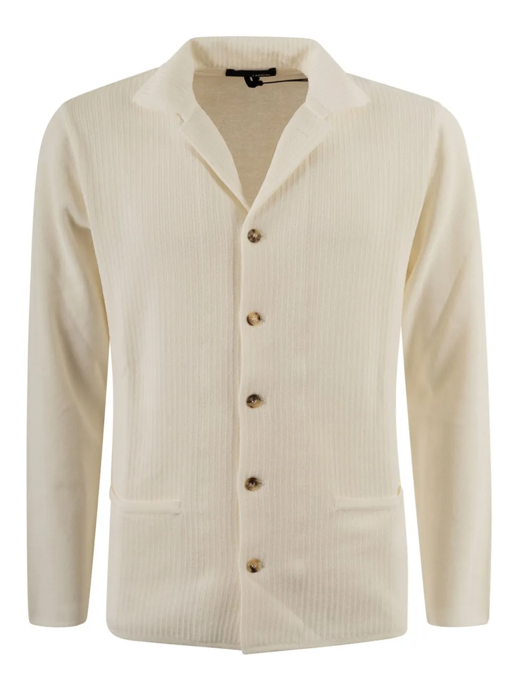 Lardini Spread-Collar V-Neck Shirt